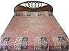 Pashmina Indian Bedding Cashmere Bedspreads Sofa Throw Orange Black Medallion