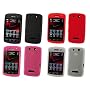 Premium Silicone Cover Soft Rubber Case for Verizon RIM Blackberry Storm 9530, 9500 Thunder (Choose From Black, Blue, Red, Clear, Pink)