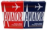 12 Decks Aviator Cards Red/Blue - Poker Size, Regular Index