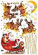 Easy Instant Decoration Wall Sticker Decal - Santa and Reindeer Sleigh