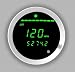 Cyberdyne C270E151N Green Digital Speedometer & Tachometer Combo - Silver Bezel
