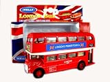 London Red Double Decker Bus Die Cast Model - Pull Back Go Action