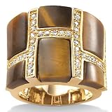 Tiger's-Eye 18k/Sterling Silver Geometric Ring