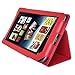 AGPTEK Leather Cover Case Stand for Barnes & Noble Nook Tablet Color Red