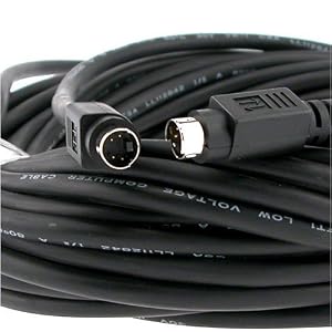 Eforcity Black 50 Foot S-Video 4 pin DIN Male to 4 pin DIN Male Cable