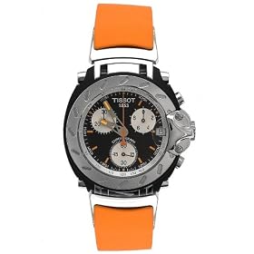 Tissot Men's T-Race Chronograph Orange Rubber Strap Watch #T0114171705101