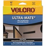Velcro 1-Inch by 10-Feet Ultra-Mate Glue-on Strip, Black