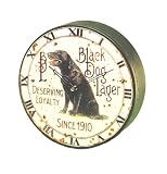 Quality Time Black Dog 10 Vintage Image Wall Clock