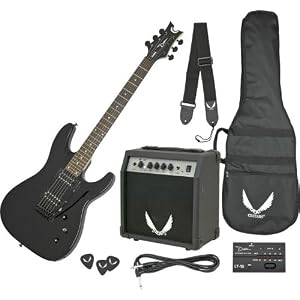 Dean Electric Guitar Starter Pack with Vendetta XMT Metalic Red, 10 Watt Amp, Gig Bag, Cord, Strap, Picks
