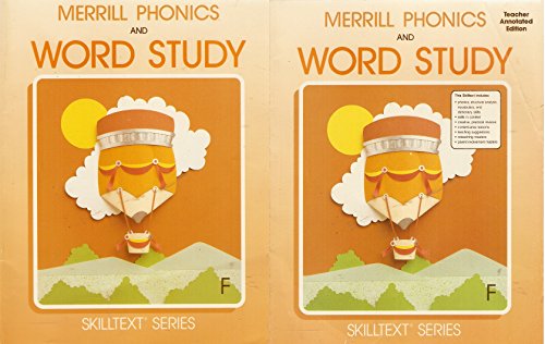 2 Volumes of Merrill Phonics And Word Study Level F- Grade 6: Student Workbook & Teacher Annotated Edition