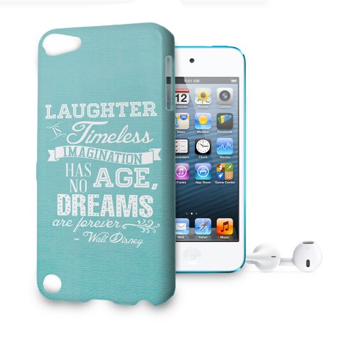 Phone Case For Apple iPod Touch 5 – Aqua Laughter is Timeless Walt Disney Quote Snap-On Designer