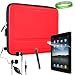 Apple iPad Red Hard Case Stand + Screen Protector + Hands Free Set + Stylus + Live * Laugh * Love Vangoddy Wrist Band!!!