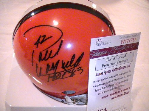 PAUL WARFIELD SIGNED AUTOGRAPHED CLEVELAND BROWNS MINI HELMET JSA