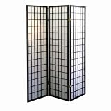 3-Panel Room Divider- Black