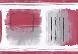 Red Grey White Black Abstract Wallpaper Border