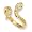 Gold-plated Sterling Silver CZ Snake Ring - Size 6