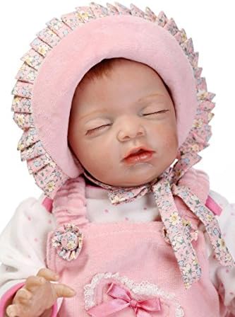 SSG 22''Handmade Lifelike Baby Girl Doll Silicone Vinyl Reborn Newborn Dolls With Clothes