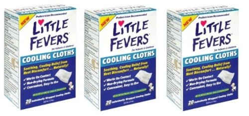 Little Fevers Cooling Cloths for Infants & Children with Witch Hazel, Aloe & Chamomile, (3 PACK)