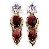 SAVE 72% Romanov inspired Almandite Garnet Earrings in Sterling Silver with Yellow Gold Vermeil Accents by Designer Michael Valitutti - OVERSTOCK Clearance Sale!