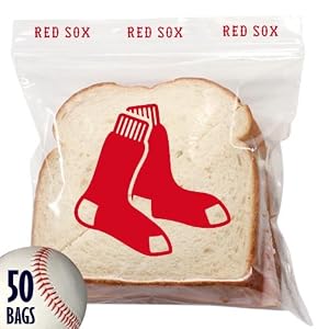 Spectrum 5815-10002 MLB Plastic Boston Red Sox Sandwich Press to Close Bag (Pack of 50)