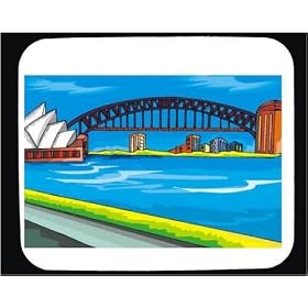Mouse Pad with "New South Wales", harbor, capital, "Opera House", building, Australia, theater, "suspension bridge", Sydney