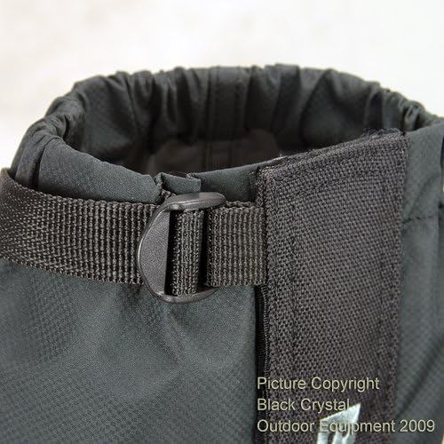 Black Crystal Ski Snow Hiking Walking Gaiters Waterproof Breathable Nylon Men's Black Size Extra Large