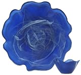 Colorful Recycled Art Glass Cobalt Blue Chip and Dip Set 16D