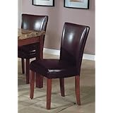 Set of 2 Soho Collection Brown Leatherette Parsons Dining Chair/Chairs