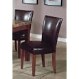 Set of 2 Soho Collection Brown Leatherette Parsons Dining Chair/Chairs
