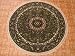 5x5 Green Persian Mashad Round Rug