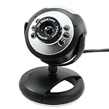 Round Webcam with Microphone and LED light for Night Vision