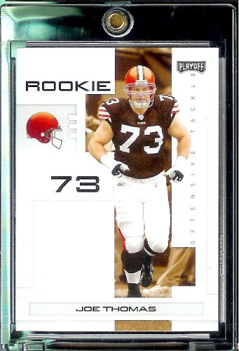 2007 Playoff NFL Playoffs Football # 117 Joe Thomas - Cleveland Browns (RC) Rookie Card - Premium Trading Card in Protective Display Case