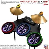 Metal Flames Purple Skin by WraptorSkinz fits Guitar Hero 4 World Tour Drum Set for Nintendo Wii, XB