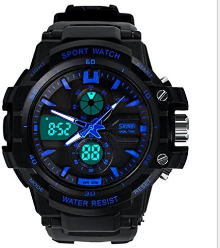 Fashion Boys Girls Multi-function Water-proof Quartz Sports Watches For 7-15 Years Old Blue