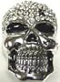 Chrome Smiling Skull Rhinestone Belt Buckle Hip Hop