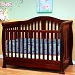 Convertible Baby Crib with Drawer in Cherry Finish