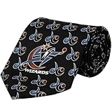 NBA Washington Wizards Black Logo Print Silk Neck Tie