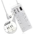 BESTEK 8-Outlet Home/Office Surge Protector 6 ft Cord with 4-Port USB Charging Station(5.2A Max) for iPhone, iPad, Samsung Galaxy S6/S6 Edge, Nexus, Tablets, HTC M9, Motorola, LG and More