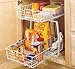 ClosetMaid Pull Out Cabinet Organizer 2, Heavy Duty, Slide Out Pantry Shelves Drawers for Kitchen, Bathroom, White, 14-Inch Two Tier