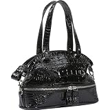 Jessica Simpson Delia Club Bag,Black Glazed Croc,one size