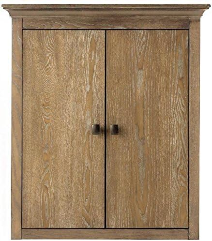 Home Decorators Collection Brisbane 24" w Wall Bath Cabinet, 27" Hx23.5 Wx7.75 D, Weathered Grey Oak