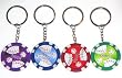 4 Piece Authentic Clay Poker Chip Keychains