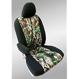 CUSTOM Nissan Cube Seat Covers - REAR FULL SET: 60/40 Split Back Solid Bottom w/ Pullout Arm and Adjustable Headrests (Arm Cover Over) (2009-2010) - Real Tree Camo Hardwoods Green Sport