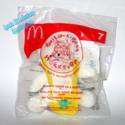 51Hor3SUThL McDonalds 2006 Happy Meal Toy   Build A Bear Workshop Series   #7 Cuddly Teddy As A Baby Plush Stuffed Animal   Vintage Collectible Figurine Memorabilia   MIP