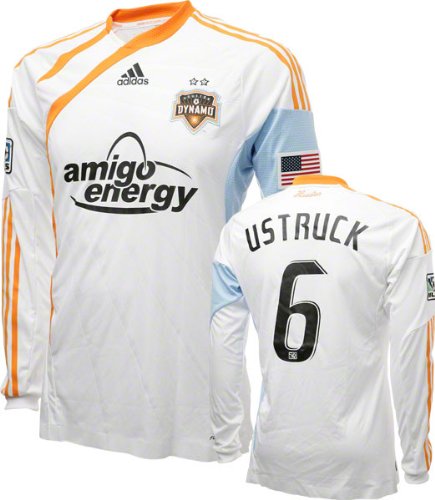 Erik Ustruck Game Used Jersey: Houston Dynamo #6 Long Sleeve Away Jersey