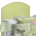 Arch Top Headboard with Mink Microsuede Slipcover and Juvi Slipcover
