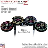 Kearas Peace Signs on Black Skin by WraptorSkinz fits Rock Band Drum Set fo ....