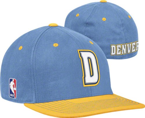 NBA Men's Denver Nuggets Authentic On-Court Cap - Tv12Z, Large/X-Large , Team Color , Light Blue /Gold