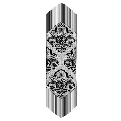 Heritage Lace Halloween Damask 15-Inch by 94-Inch Runner, Black