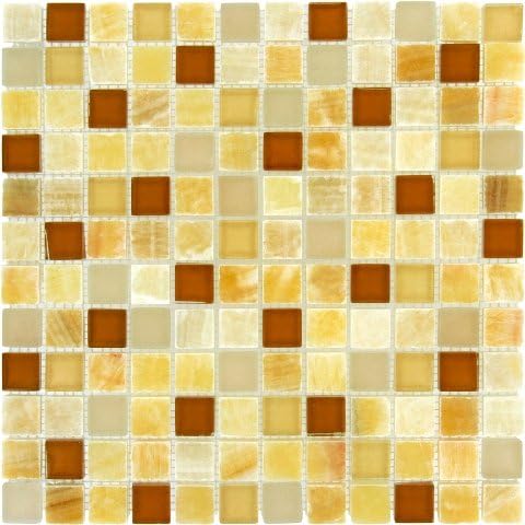 Honey Caramel Onyx 1x1 Glass/Stone Blend